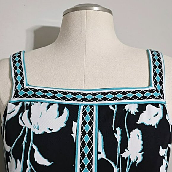 Vintage Mary McFadden Collection Floral Shift Dress 12 Womens Timeless Classic - Picture 6 of 9